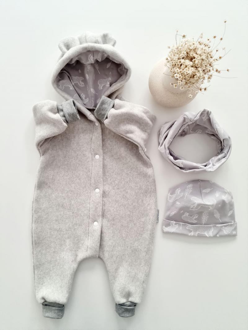 Fleece Overall Set - Ijsbeer Grey