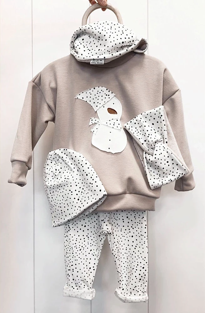 Oversize Sweater Set - Dots Beige