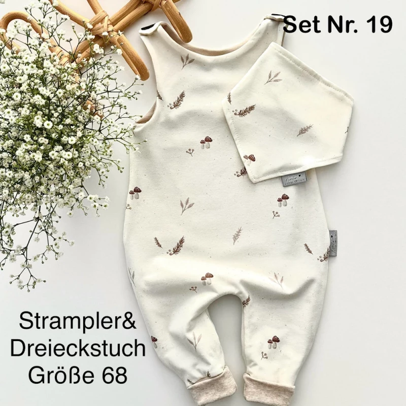 Set Nr. 19 - Strampler & Dreieckstuch - Gr. 68