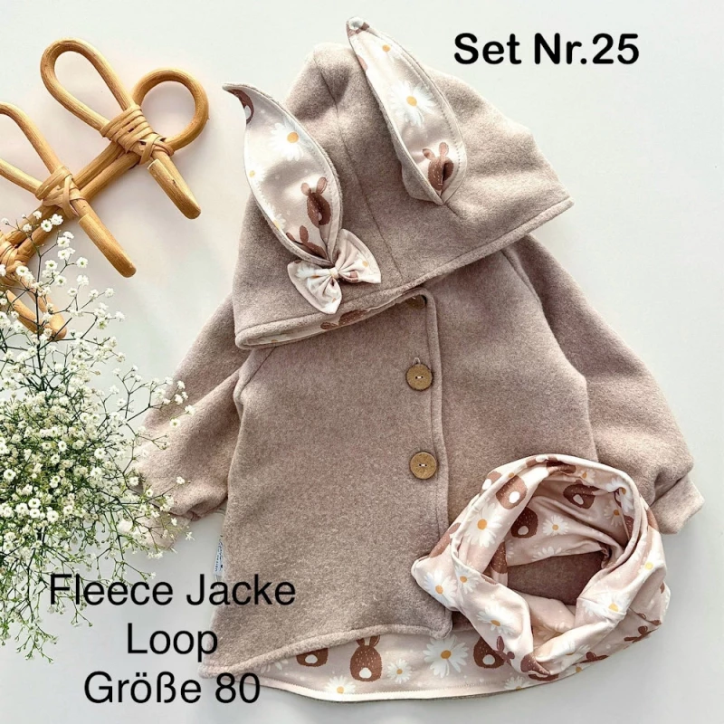 Set Nr. 25 - Fleece Jacke & Loop - Gr. 80