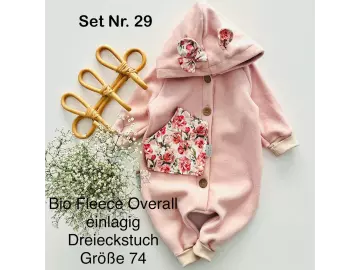 Set Nr. 29 - Bio Fleece Overall & Dreieckstuch - Gr. 74